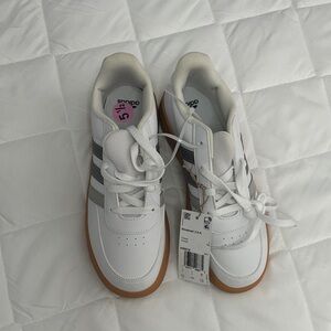 Adidas Kids White and Gray Sneakers